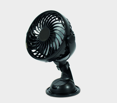 Rechargable car fan with suction cup